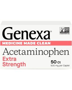 Genexa Extra Strength Acetaminophen Pain Fever Relief 50 Caplets - supplemynts.com
